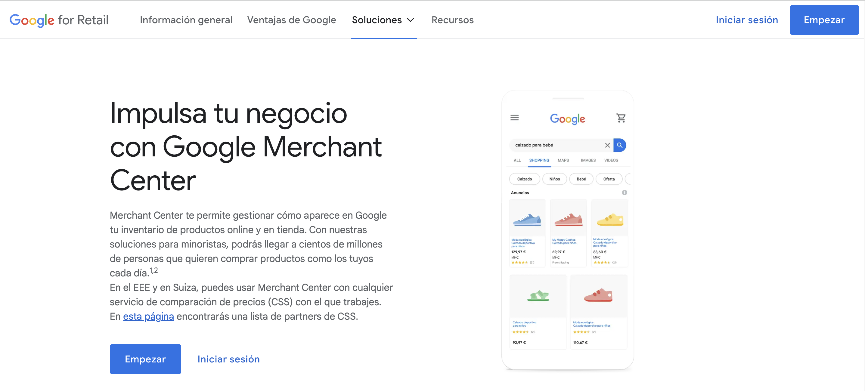 Google merchants center
