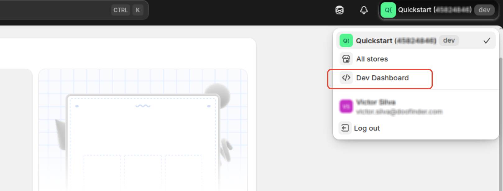 Create store first step, URL, platform and industry