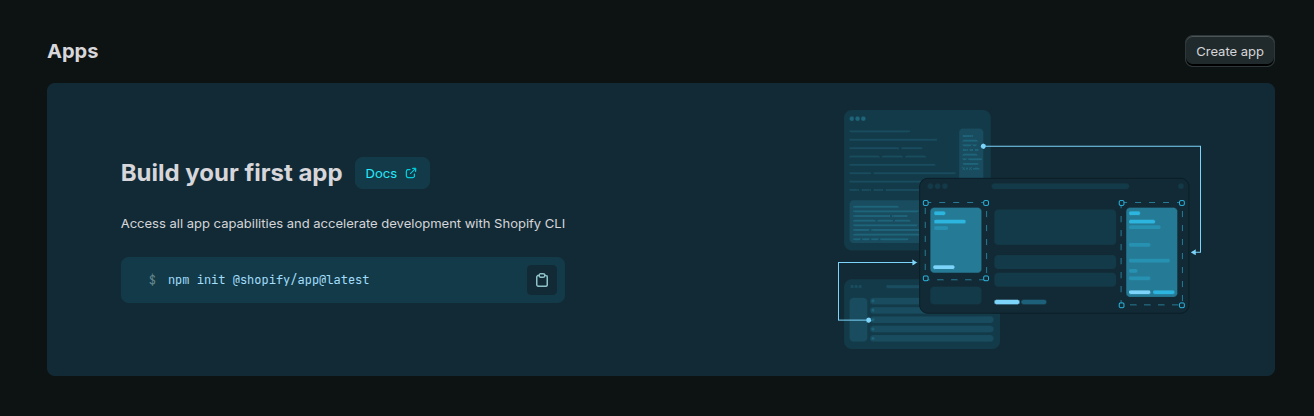 Create store first step, URL, platform and industry