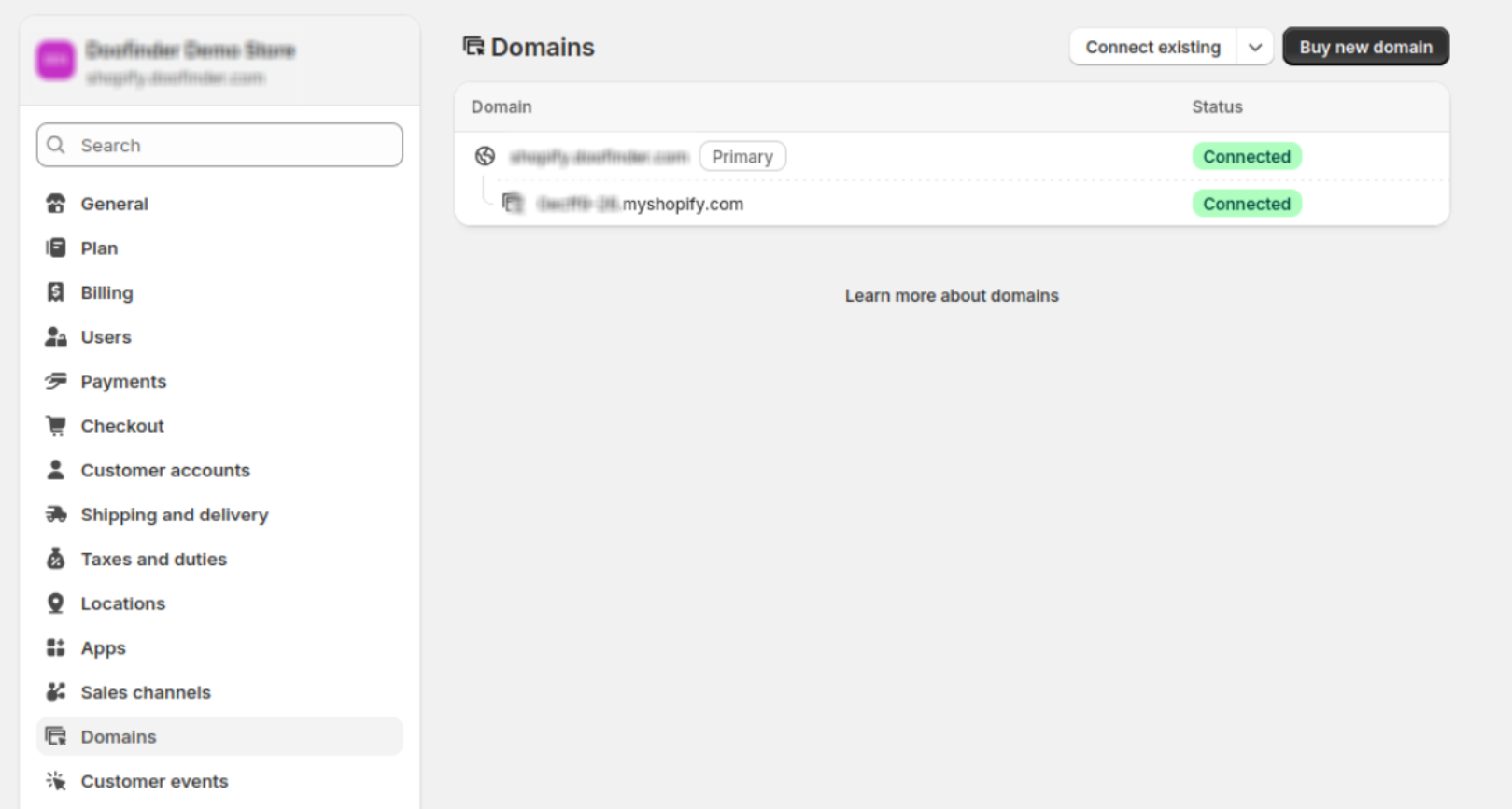 Create store first step, URL, platform and industry