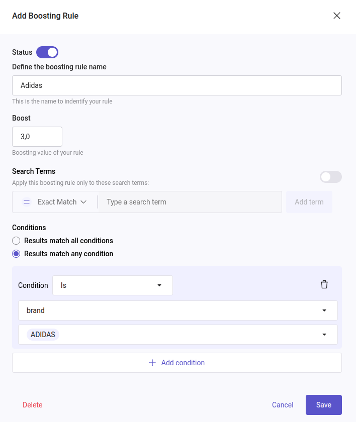 Add a boosting rule