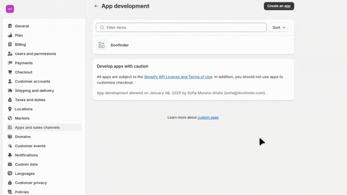 Click on configure API Scopes