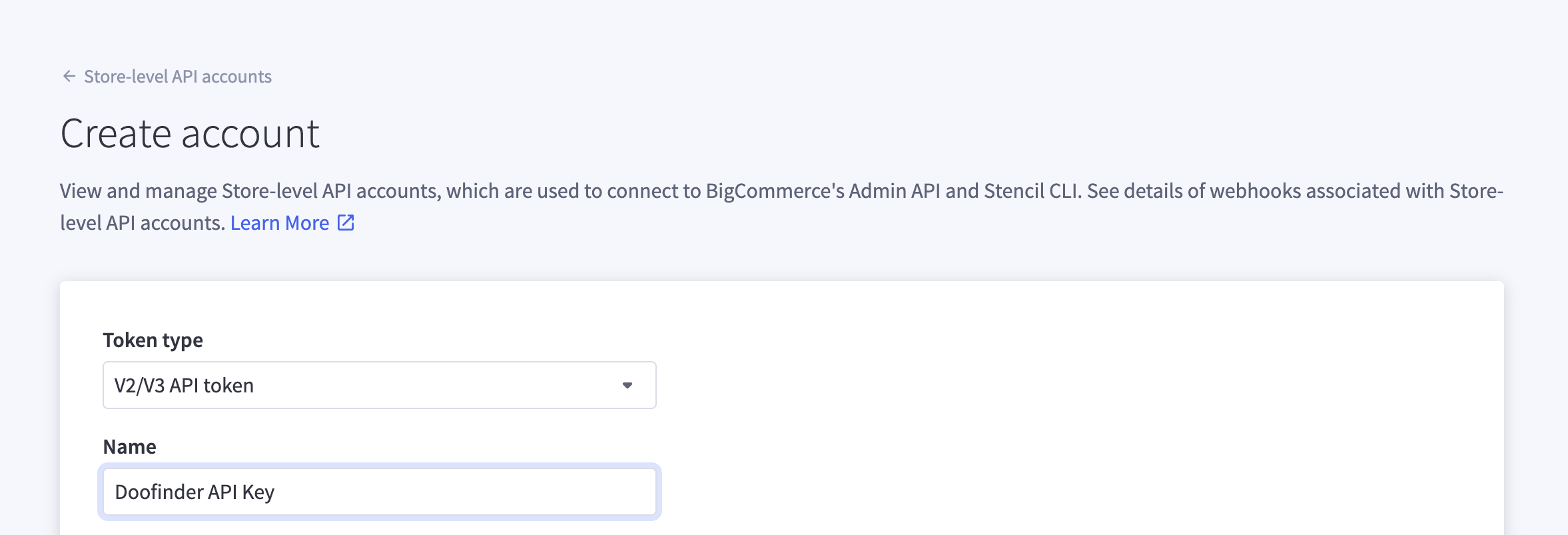 Create account on BigCommerce