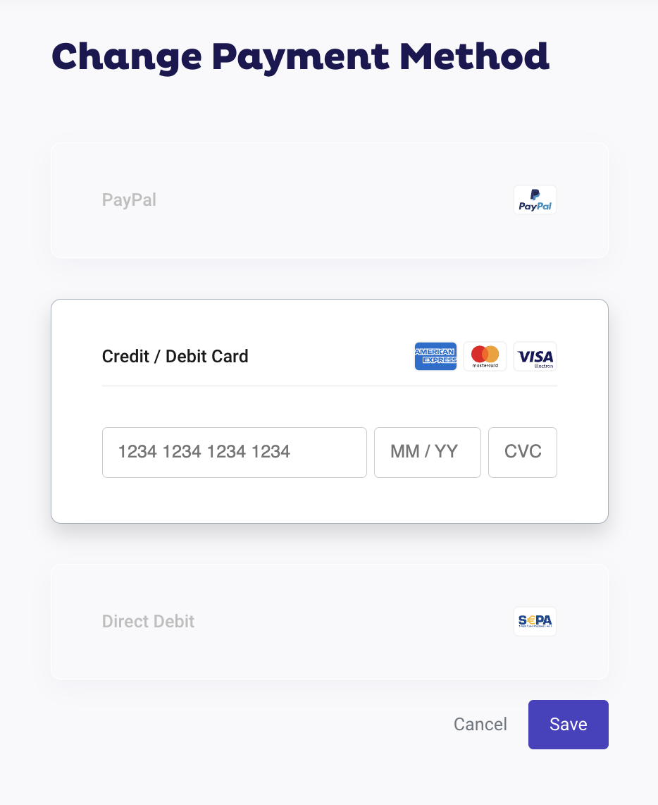 modify payment method