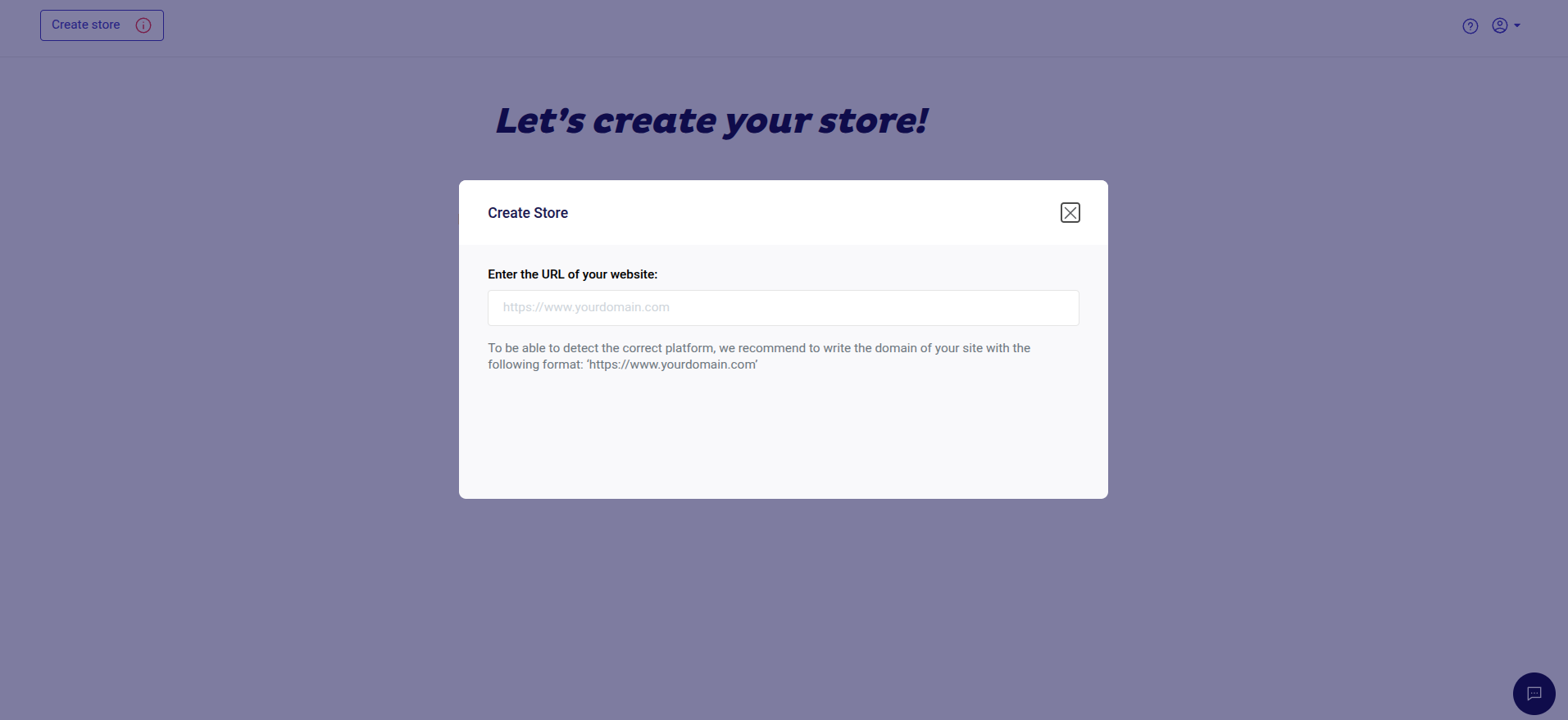 create account to begin shopify installation