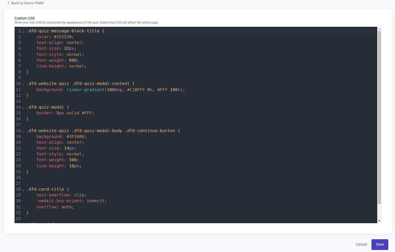 add custom css code