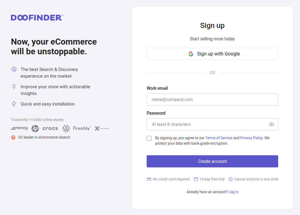 enter email and password