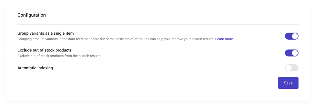 Indexing Options