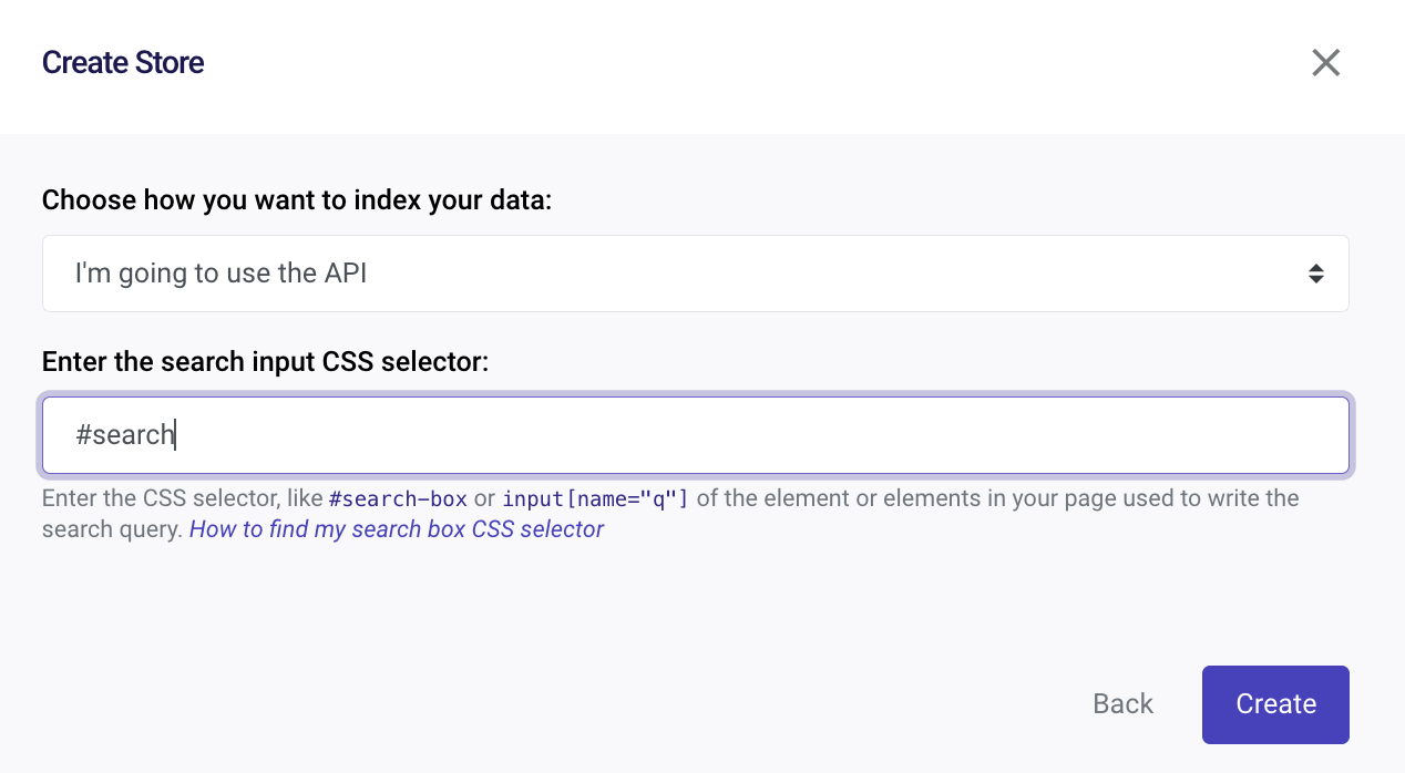 choose api indexing