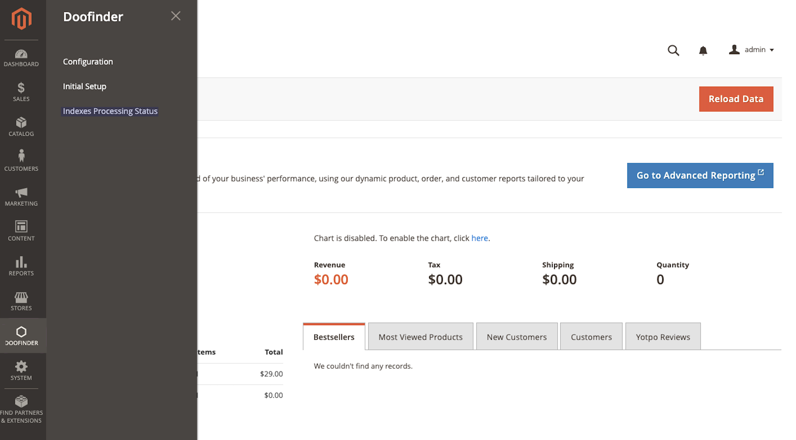 Magento initial setup