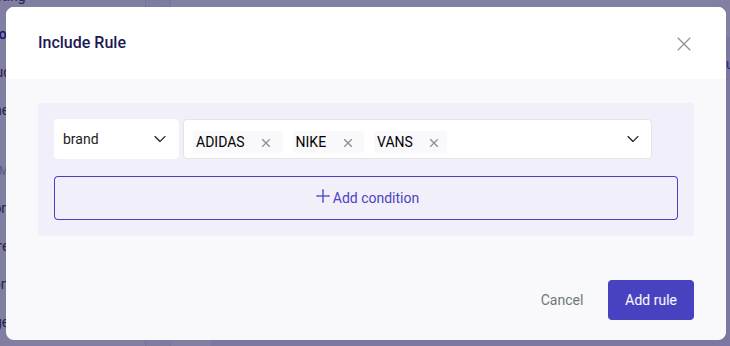 add rules with conditions