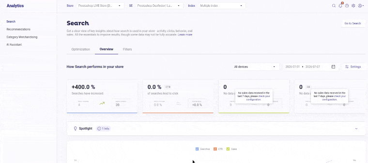 Stats panel, brief look at Overview, Filters, optimization