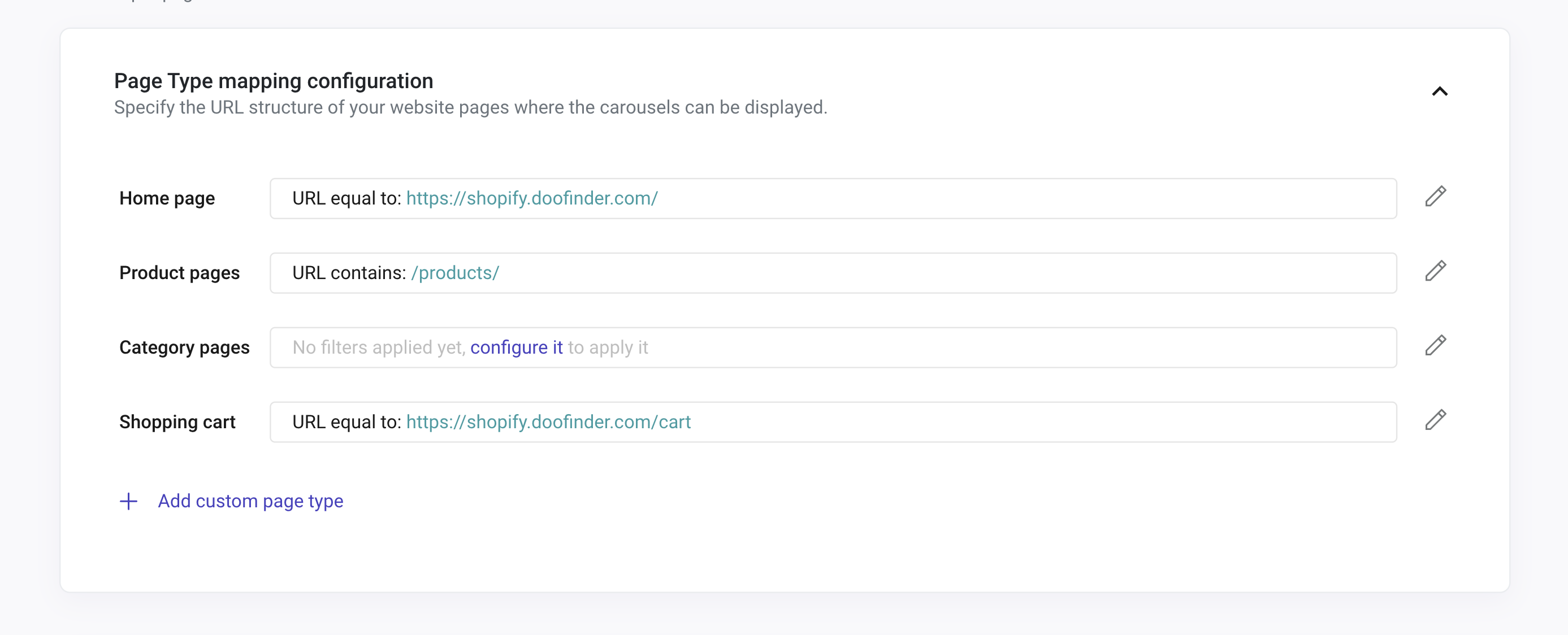 filter configuration 