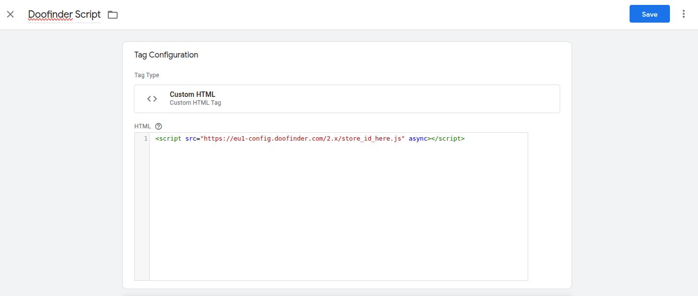 Paste your Script in the HTML GTM