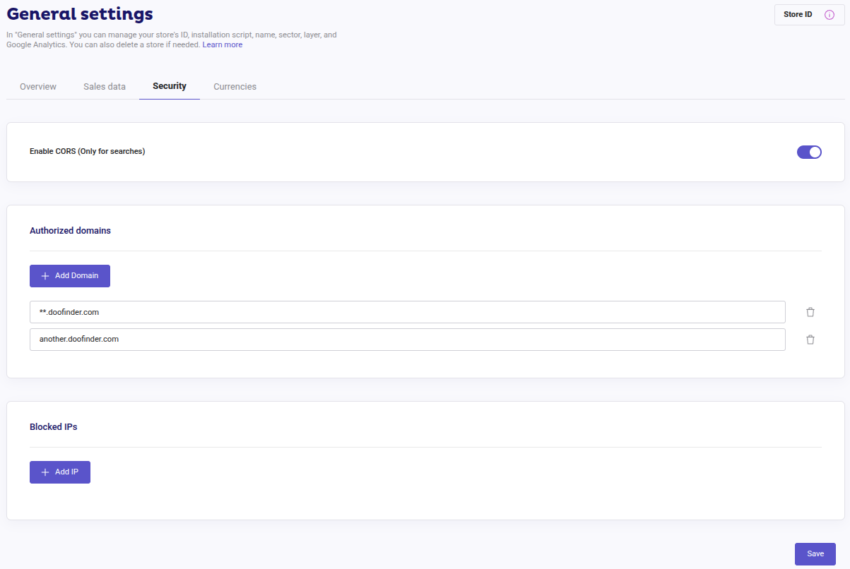 domain security authorize domain