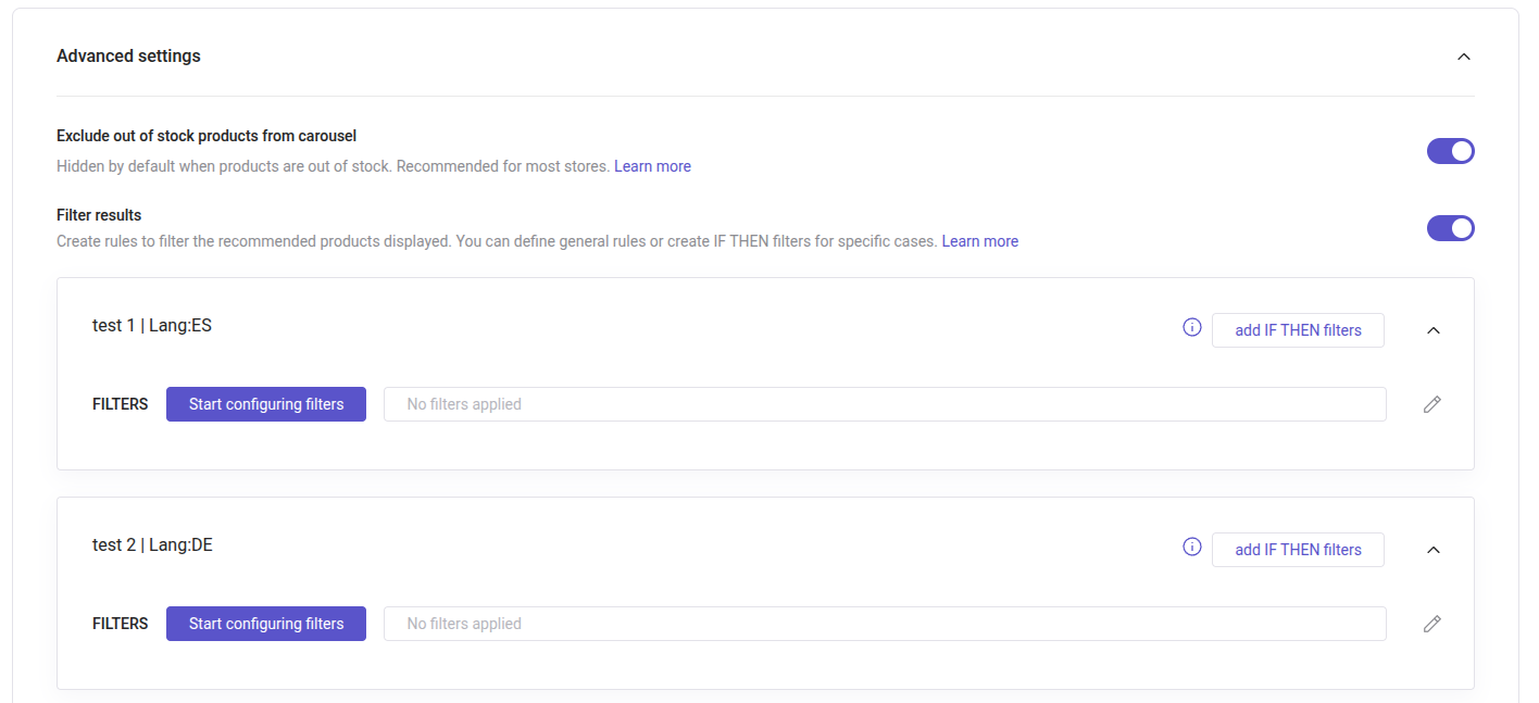 add filter results