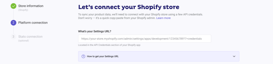 Settings URL in the Admin Panel