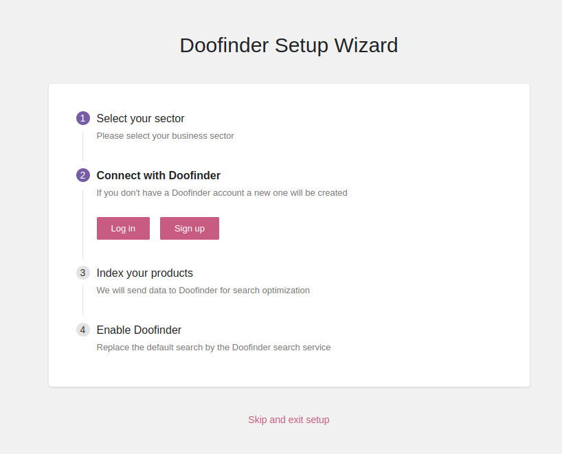 setup wizard step two