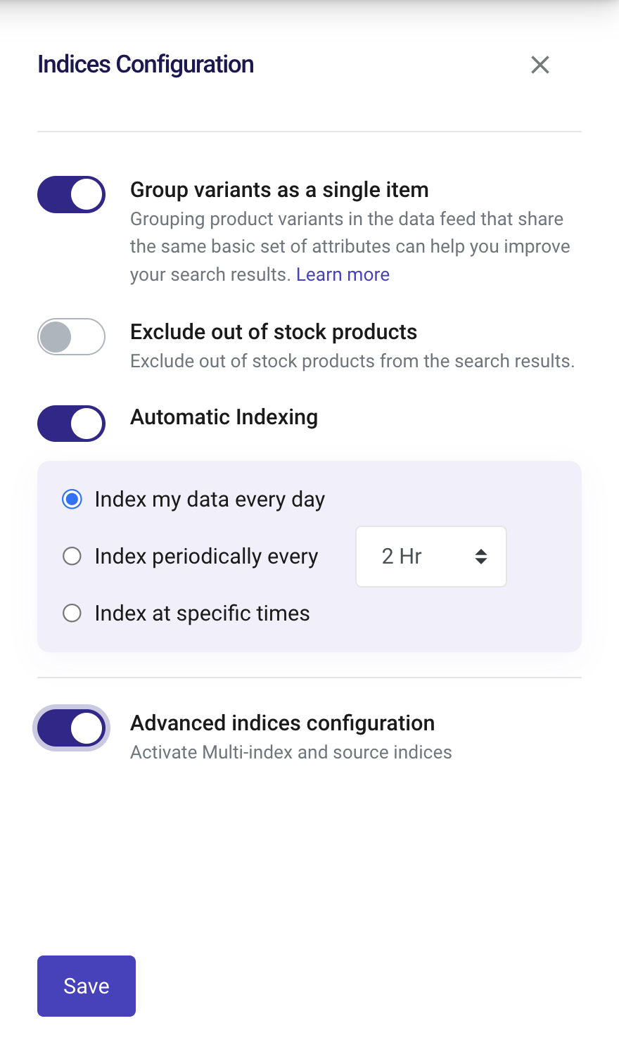 enable Multi-index layer