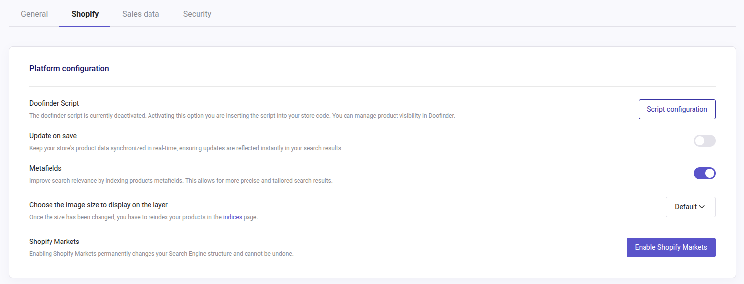 Enable Shopify Markets