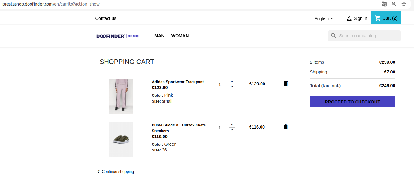 Shopping Cart Example