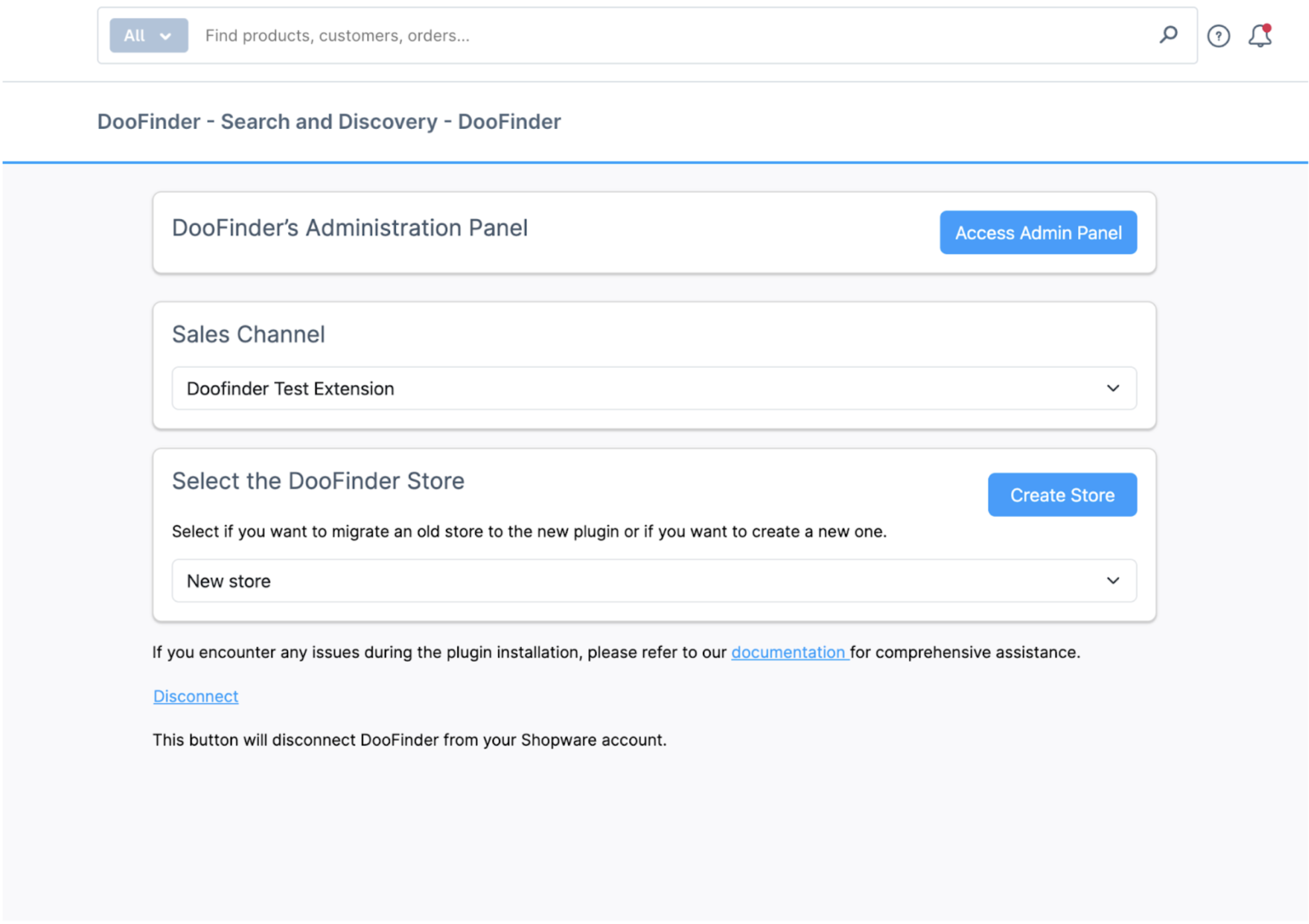 Access Admin Panel or Create Store