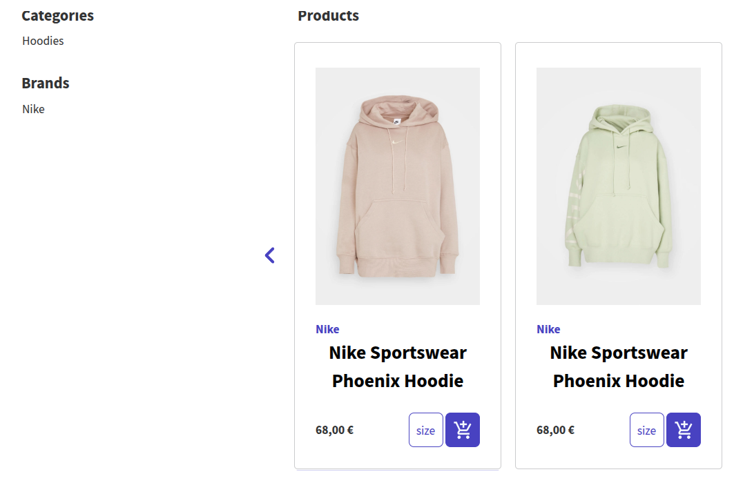 Grouping products variants