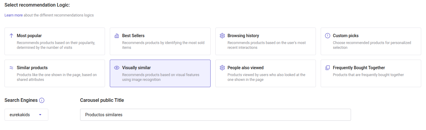 Logic to display the carousel