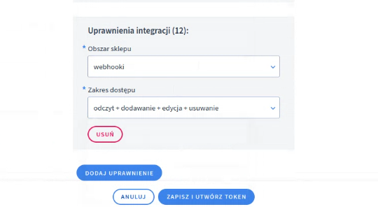 API Scopes for Shoper